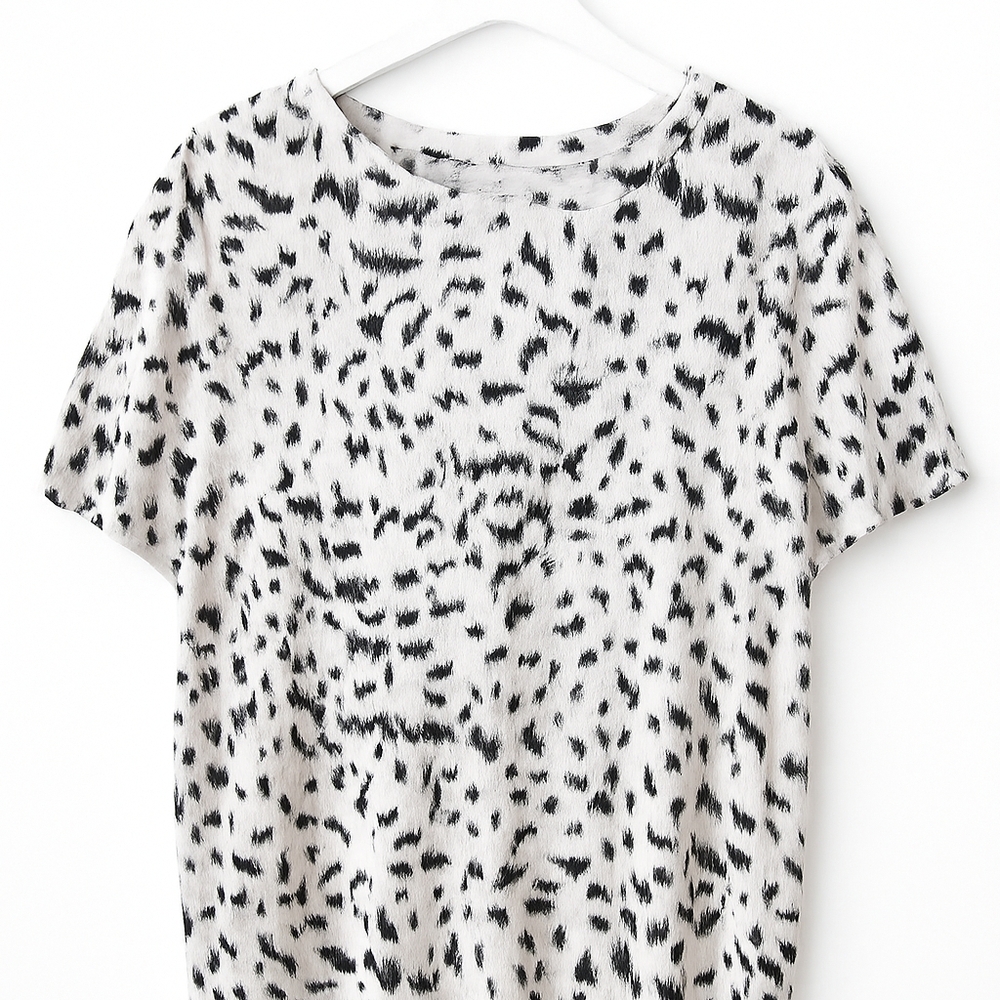 Nine West Monochrome Animal Print Short Sleeve Tee